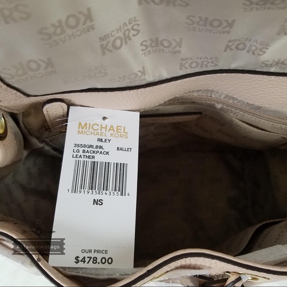 NWT Michael Kors Riley Ballet Large Backpack Bag - Picture 6 of 8